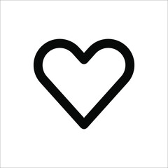 Heart icon set. Outline shape love sign isolated on a background. Vector illustration