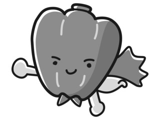 ピーマンのキャラクターのイラスト