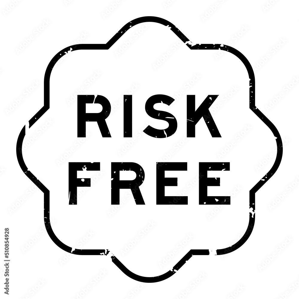 Sticker Grunge black risk free word rubber seal stamp on white background