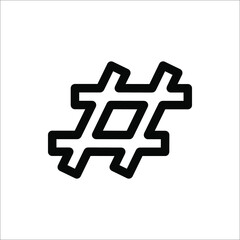 Fototapeta premium hashtag icon logo vector on white background