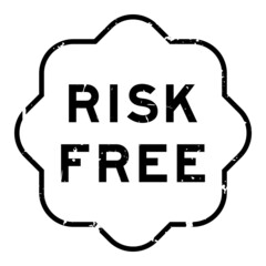 Grunge black risk free word rubber seal stamp on white background