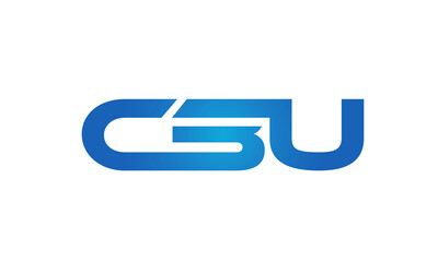 Connected CBU Letters logo Design Linked Chain logo Concept