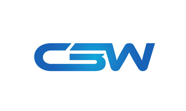 Connected CBW Letters logo Design Linked Chain logo Concept