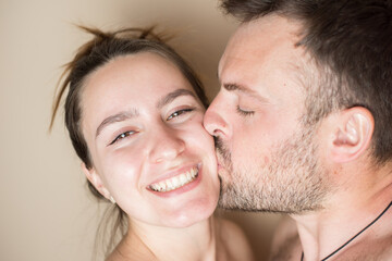 beautiful woman and man in love