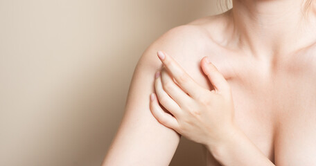 Fototapeta premium beautiful woman, body parts neck clavicle