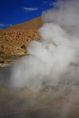 El Tatio hot springs (geisers del tatio), located in Atacama region, in Chile. 