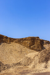 Wood biomass in piles for drying