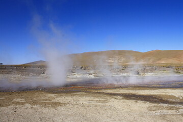 El Tatio hot springs (geisers del tatio), located in Atacama region, in Chile. 