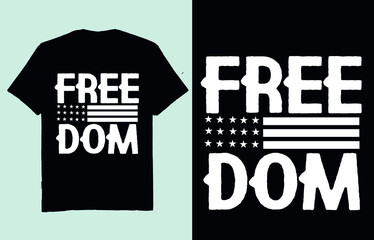 freedom - american flag t shirt design vector