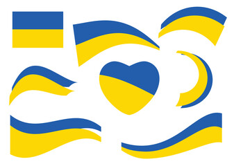 flag of Ukraine - national symbol - vector design elements