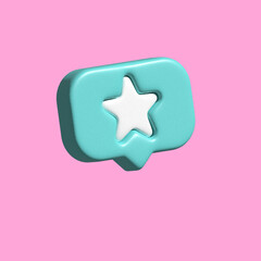 3D icon social media star