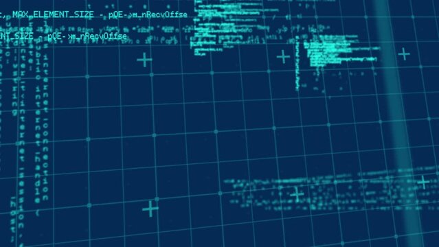 Animation of data processing on navy background