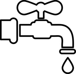 Water tab icon in trendy flat style isolated on white background. Symbol for your web site design, logo line art.eps