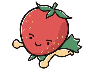 イチゴのキャラクターのイラスト