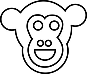 Monkey vector icon. Vector illustration Monkey Face, on a white background line art.eps