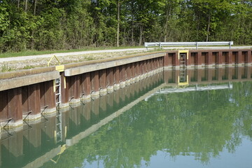 Iron dock at Hildesheim Harbour at the end of Stichkanal Hildesheim (side channel of Mittelland...