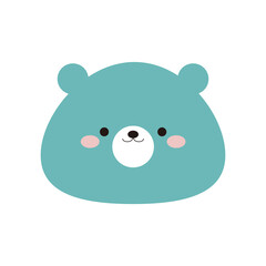 かわいいクマの顔アイコン　イラスト素材