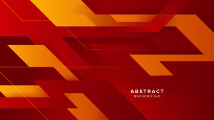 Abstract red orange banner geometric shapes geometric light triangle line shape with futuristic concept presentation background