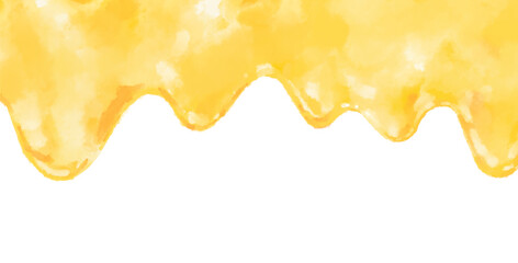 Butter yellow melting wave banner background hand painting illustration