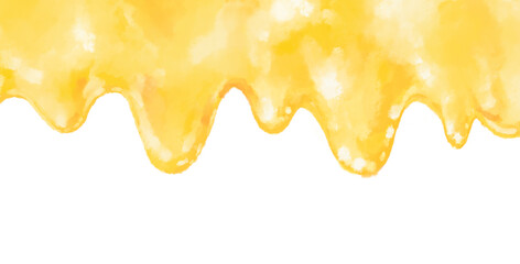 Butter yellow melting wave banner background hand painting illustration