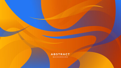 Minimal blue orange banner geometric shapes abstract modern background design. Design for poster, template on web, backdrop, banner, brochure, website, flyer, landing page, presentation, and webinar