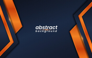 Abstract navy background with shiny orange gradient