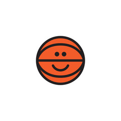 Happy basketball face icon