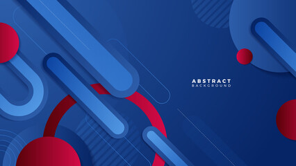 Dark blue red banner geometric shapes abstract background geometry shine and layer element vector for presentation design. Suit for business, corporate, institution, party, festive, seminar, and talks