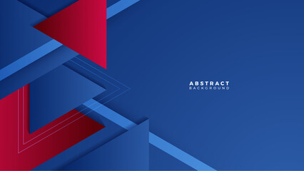 Minimal geometric blue red banner geometric shapes light technology background abstract design. Vector illustration abstract graphic design banner pattern presentation background web template.