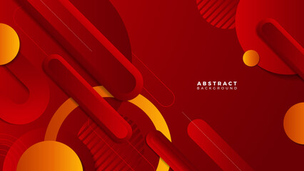 Abstract red orange banner geometric shapes background. Vector abstract graphic design banner pattern presentation background web template.