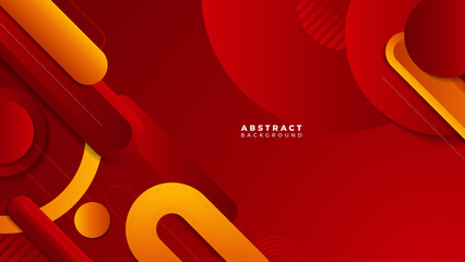 Abstract red orange banner geometric shapes geometric light triangle line shape with futuristic concept presentation background