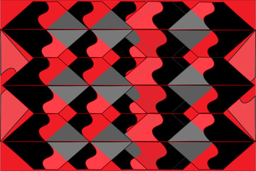 Geometric translucent background. Design template for cover, packaging, website, wallpaper in stained glass style. Red, gray and black tones.