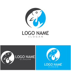 Fish logo template. Creative vector symbol