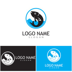 Fish logo template. Creative vector symbol