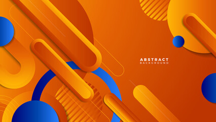 Fototapeta na wymiar Modern blue orange abstract presentation background with stripes lines