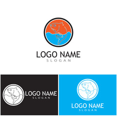Fish logo template. Creative vector symbol