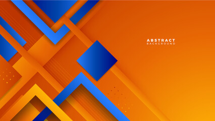 Modern blue orange banner geometric shapes corporate abstract technology background. Vector abstract graphic design banner pattern presentation background web template.