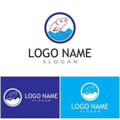 Fish logo template. Creative vector symbol