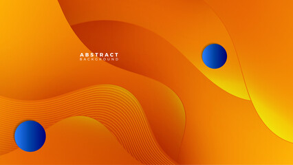 Modern blue orange banner geometric shapes corporate abstract technology background. Vector abstract graphic design banner pattern presentation background web template.