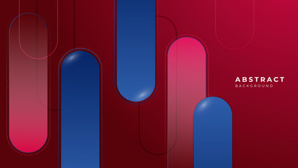 Blue red abstract presentation background with stripes lines
