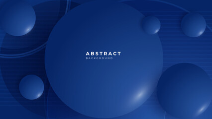 Blue abstract presentation background with circles