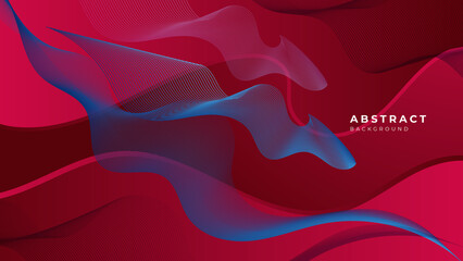 Blue red abstract presentation background with stripes lines
