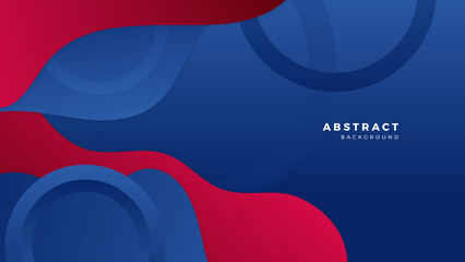 Abstract blue red banner geometric shapes background. Vector abstract graphic design banner pattern presentation background web template.