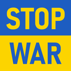Stop war in Ukraine concept banner. Stop war against Ukraine. Vector image