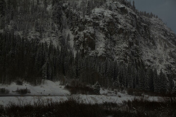 Snow covered mountains