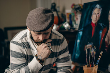 Artist in the studio