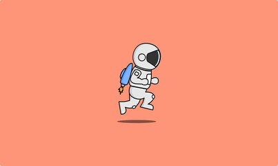 Jumping Astronaut Illustration