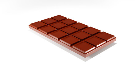 3d render. A bar of realistic chocolate . 3d illustration
