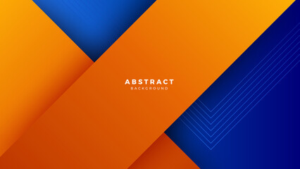 Abstract blue orange banner geometric shapes vector technology background, for design brochure, website, flyer. Geometric blue orange geometric shapes wallpaper for poster, presentation, landing page
