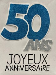50 ans carte anniversaire papier vertical